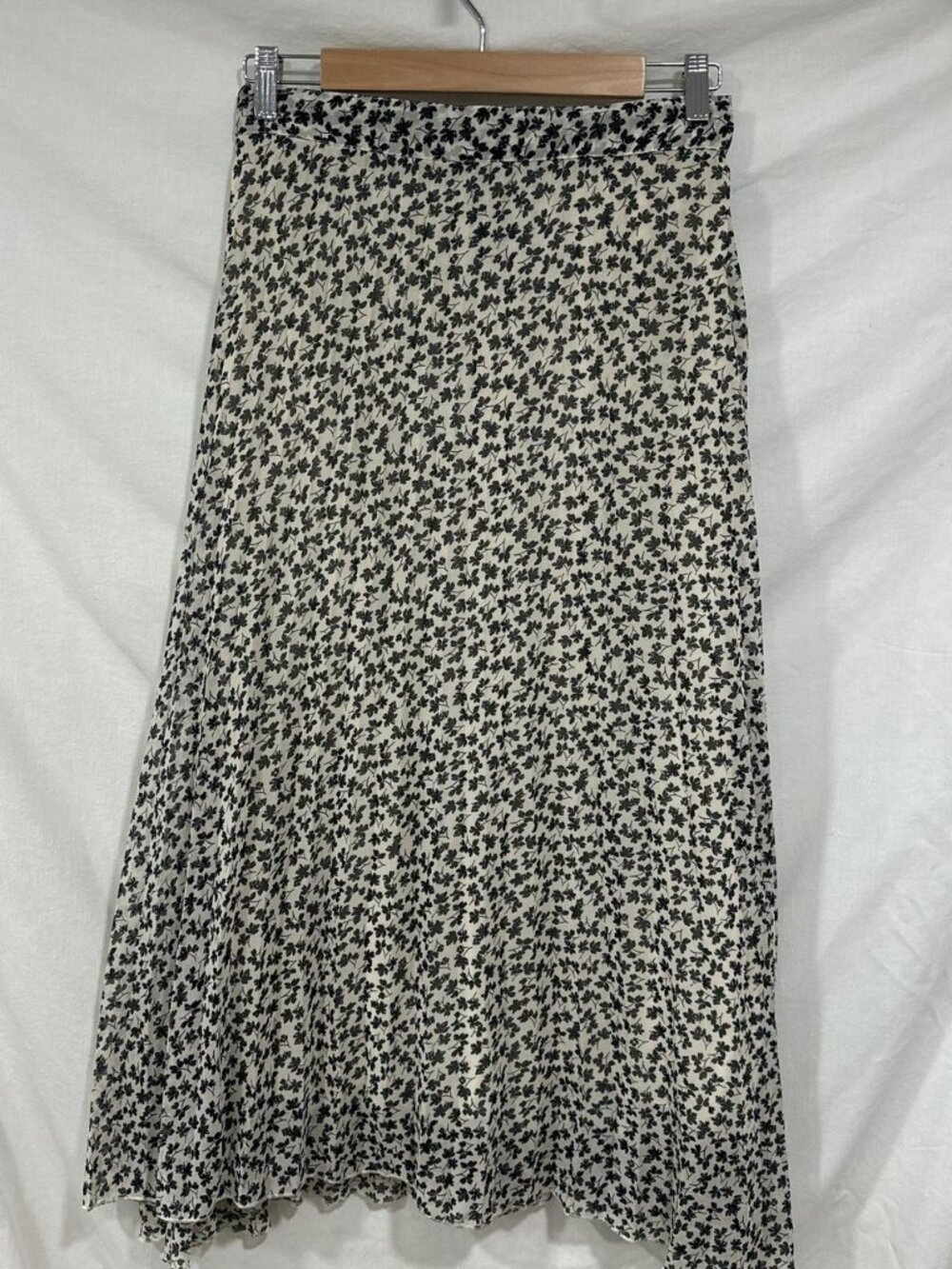 Black and white leopard print midi skirt